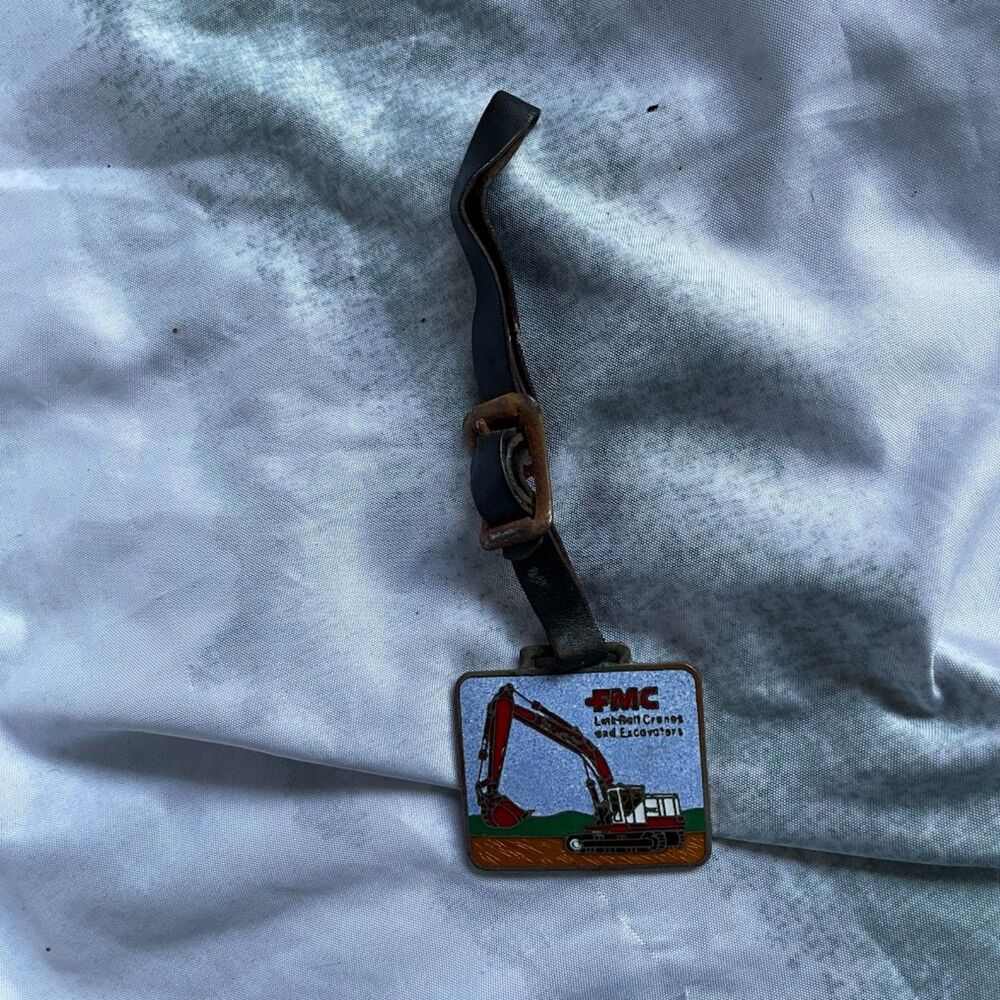 Vintage FMC Link-Belt Cranes and Excavators Enamel Pocket Watch FOB
